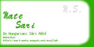 mate sari business card