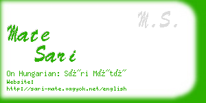 mate sari business card